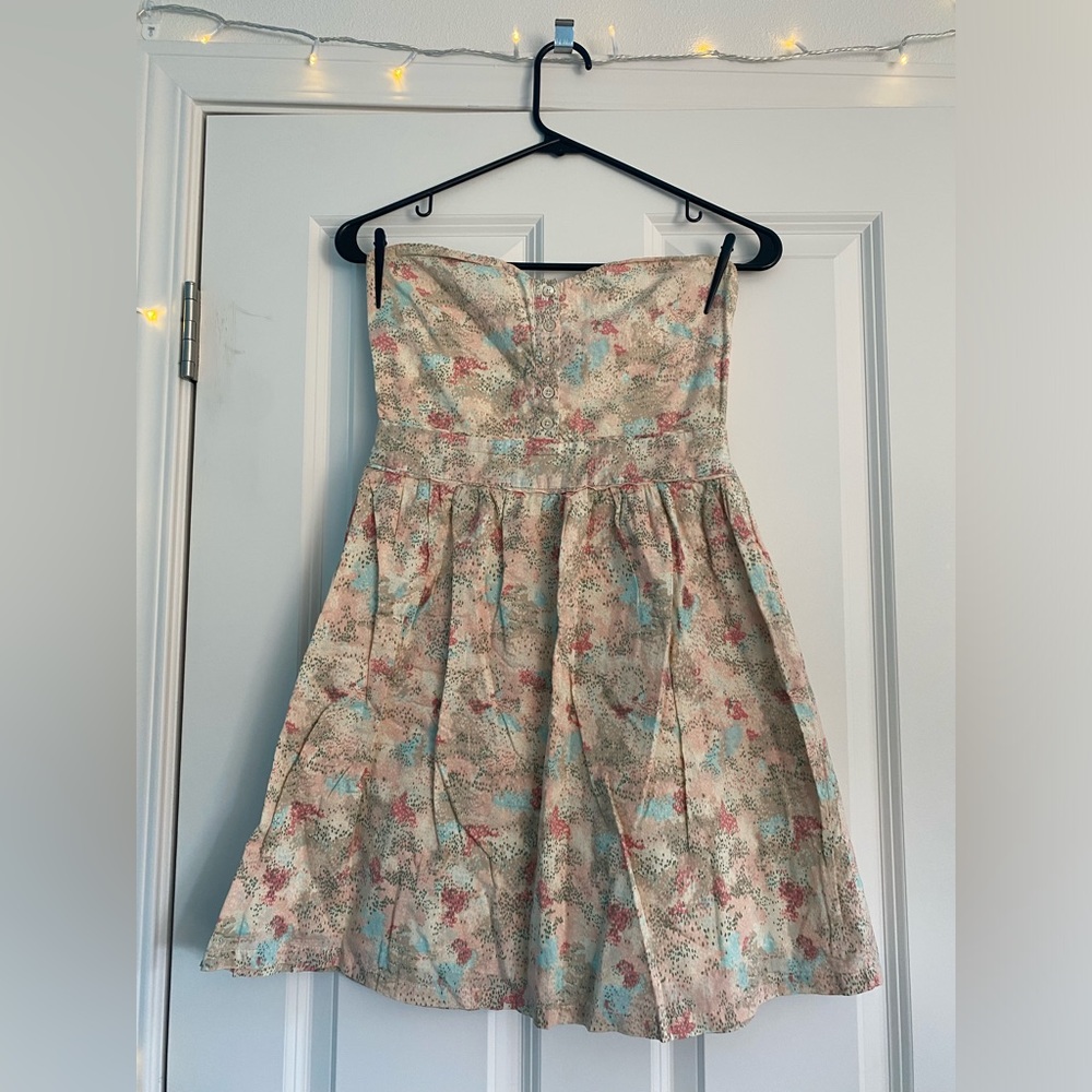 Jack by BB Dakota Strapless Pastel Print Dress, Small